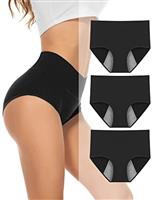 PULIOU Women Period Pants High waisted Heavy Flow Postpartum Underwear Leakproof Menstrual Knickers Extra Protection Pack of 3