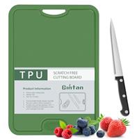 Gintan Flexible TPU Chopping Board, BPA Free with Knife and Juice Groove, Scratch Resistant Flexible Chopping Boards for Kitchen, Dishwasher Safe, Grippy Handle, Non-Slip