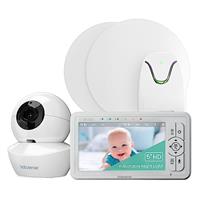 Babysense HD Video Camera & Baby Monitor with Real-Time No Breathing Alerts, Breathing Irregularity Notifications, Medically Certified, 2-in-1 Contact-Free Monitor, Full Bed Coverage by 2 Sensor Pads
