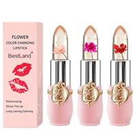 6 Packs Flower Jelly Lipstick Set Magic Temperature Color Change Lip Balm Long Lasting Moisturizer Lip Gloss Flower Jelly Lipstick Makeup Set