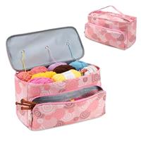 JOZEA Storage Bag for Wool, Knitting Needles and Crochet Hooks, Ultimate Organisation Lightweight Yarn Bag for Travel and Travel
