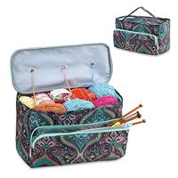 JOZEA Storage Bag for Wool, Knitting Needles and Crochet Hooks, Ultimate Organisation Lightweight Yarn Bag for Travel and Travel