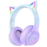 ONITOON Cat Ear Bluetooth Headphones with LED Lights - Wireless Over-Ear Headset with Microphone, Hi-Fi Stereo Sound, 55H Playtime, Volume Control for Kids/Adults (iPhone/iPad/PC/Laptop)