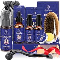Beard Grooming Kit for Men, 10 in 1 Beard Trimming Gift Set with Beard Shampoo, Beard Conditioner, B