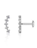 Limerencia 18g Titanium Tragus Piercing Jewelry, 2 Pcs Internally Threaded Labret Lip Bars, 6mm 8mm Diamonds Top Earring Stud for Helix, Nose, Cartilage, Monroe for Women Men