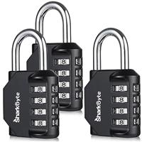 SharkByte 604 Suitcase Locks - 1, 2, 3, 4 Pack 4-Dial Security Outdoor Combination Padlock, Weatherproof Code Padlock