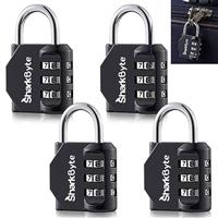 SharkByte 603-2 Suitcase Locks - 1, 2, 3, 4 Pack 3-Dial Security Travel Combination Padlock, Travel Lock for Suitcases Luggage Case Travel Bag Gym Locker Code Padlock