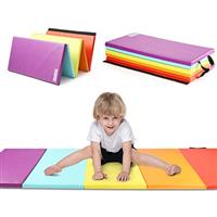 PhysKcal 5-Panel Folding Gymnastics Tumbling Mat with Carrying Handles 195 x 75 x 2.8, Thick Exercise Mat, Foldable Tumbling Mat for Kids, Padding for MMA, Gymnastics, Activity Play and Home Gym