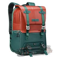 K&F Concept 20L Camera Backpack for Photographers Large Capacity PU Leather Camera Bags with Raincover, 15.6 Inch Laptop Compartment for Camera Drone Bags