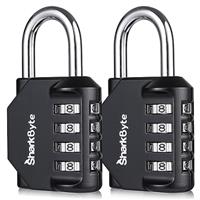 SharkByte 604 Suitcase Locks - 1, 2, 3, 4 Pack 4-Dial Security Outdoor Combination Padlock, Weatherproof Code Padlock