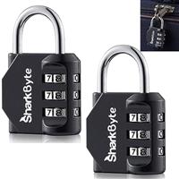 SharkByte 603-2 Suitcase Locks - 1, 2, 3, 4 Pack 3-Dial Security Travel Combination Padlock, Travel Lock for Suitcases Luggage Case Travel Bag Gym Locker Code Padlock