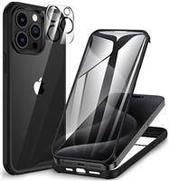 CENHUFO Compatible with iPhone 13/15/15 Pro/15 Pro Max Case Built-in Glass Screen Protector with Camera Lens Protector
