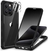 CENHUFO Compatible with iPhone 15/15 Plus/15 Pro/15 Pro Max Case Built-in Privacy Screen Protector with Camera Lens Protector, 360 Full Body Privacy Case with Anti Spy Screen