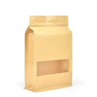 Evergreen Goods Re-usable Foil Lined Zip-Lock Grip Stand-able Re-Sealable Brown Kraft Food Grade Bags Paper Stand-Up Pouch Packing Bag