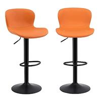 Youhauchair Bar Stool, Barstools Height Adjustable Made of PU Leather, Waterproof Bar Stools, Breakfast Bar Stools with Backrest and Footrest, Kitchen Stool
