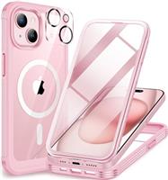 CENHUFO Compatible with iPhone 15/15 Pro Max Case Built-in Glass Screen Protector with Camera Lens Protector