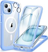 CENHUFO Compatible with iPhone 13/15/15 Pro/15 Pro Max Case Built-in Glass Screen Protector with Camera Lens Protector