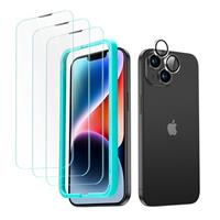 ESR for iPhone 15 14 series Screen Protector Set, 3 Tempered-Glass Screen Protectors and 1 Set Individual Lens Protectors