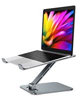 Babacom Laptop Stand Lap Desk, Ergonomic Foldable Computer Stand with Adjustable Height, Ventilated Aluminium Alloy Laptop Riser Compatible with MacBook Air, Pro, All 10-16" Laptops (Black)