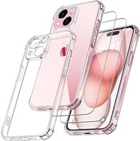 YisrLery 3 in 1 Phone Case Compatible with Samsung Galaxy S24 FE Case and 2 Pack Tempered Glass Screen Protector, Slim Soft TPU Shockproof Anti-Scratch Samsung S24 FE 5G Phone Case Silicone Clear