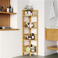 Dripex 4 Tier Bathroom Floor Cabinet, Slim White Storage Cabinet with Door, Narrow Free Standing Cupboards Adjustable Shelves for Bathroom, Bedroom or Balcony (Door Style 2)