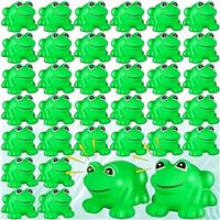 Rubber Frogs for Kids, Cute Floating Squeaky Frog Bath Toy Mini Plastic Frogs for Cake Decoration Classroom Carnival Prizes Baby Shower Birthday Party Decoration
