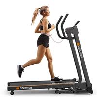 Decorcn Folding Treadmill for Home, 4.5HP, 20 Incline Levels, 1km/h-16km/h, 150KG limited, Runnig Machine for Heavy People with LED, Bluetooth Speakers, Silent Walking Pad for Home Office Gym