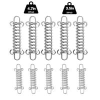 Doucdoft Awning Attachment Set, 10 Kit 4.7" Large & 3.5" Small 304 Stainless Steel Sun Shade Sail Hardware Kit for Garden Triangle and Square, Rectangle,Tent Springs,Porch Swing Springs,Rope Spring