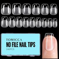 TOMICCA Nail Tips for gel extensions, False Nails, Fake Nails, Press on Nails, Acrylic Nail Tips, Clear Nail Tips for Acrylic Extensions