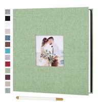Self Adhesive Photo Album Large Scrapbook Album Magnetic 40 Pages Linen Hardcover Album Wedding Gift Valentines Day for Couples