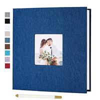 Self Adhesive Photo Album Large Scrapbook Album Magnetic 40 Pages Linen Hardcover Album Wedding Gift Valentines Day for Couples