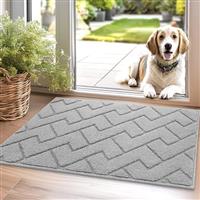 Biscpro Door Mat DoorMat Indoor Washable,Doormat Indoor Dirt Trapper Non-slip,Absorbent Inside Entrance Rug Mat for Entryway,Patio,Garden,Laundry Room,Pets