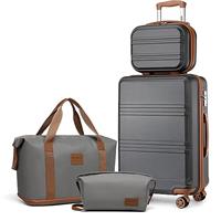 Kono Suitcase Lightweight ABS Hard Shell Carry-Ons Cabin Case with TSA Lock Luggage Sets of 4 Piece Included Weekender Bag & Toiletry Bag for Travel