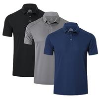 HUAKANG 3 Pack Mens Polo Shirts Short Sleeve Breathable Quick Dry Golf Top Running Sports Tee Top Gym Workout Polo T Shirts