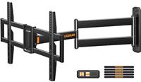 PERLEGEAR TV Wall Bracket with 822 mm Long Arm for 32-75 Inch TVs, Long Reach TV Wall Mount with Swivelling Articulated Arm 180 Rotatable Corner TV Bracket, Max VESA 600 x 400 mm up to 45 kg