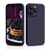 CALOOP Slim-Fit for iPhone 14 Pro Case,Sturdy Shockproof Hard Frame Cover with Anti-Scratch Microfiber Lining,Skin Soft Liquid Silicone,Full Protection for Screen and Camera Lens (Lavender Gray)