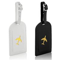 2 PCS Luggage Tags for Suitcases, PU Leather Baggage Labels
