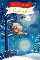 Grandson Christmas Card, Festive Red Car Design, 22.9 x 15.2