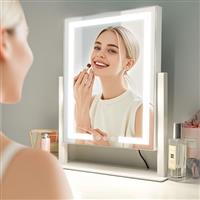LuxeVue Vanity Mirror with Lights, Light Up Vanity Mirror for Dressing table, 3 Lighting Modes, Makeup Mirror with Dimming Touch Sensor, Detachable 15X Magnifying, 360Rotation (White)