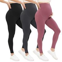 VALANDY Creamlush Maternity Leggings Over Bump Buttery Soft Belly Support Adjustable High Waisted Pregnancy Pants Yoga Pajama