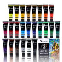 Artecho Acrylic Paint Set for Art, 36ml Basic Acrylic Paint Supplies for Wood, Fabric, Crafts, Canvas, Leather&Stone