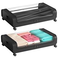 Nicecastle 2 Pack Under Bed Storage with Wheels Lid