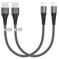 iPhone Charger Cable 0.3M 2Pack[Apple MFi Certified], USB to Lightning Cable 0.3M Short iPhone Charging Cable Fast iPhone USB Cable iPhone Lead Wire for iPhone 14 13 12 11 Pro Max XR X 8 7 6 5 SE,iPad