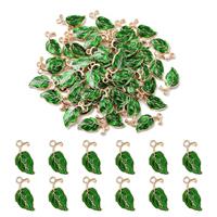 Airssory 100 Pcs Enamel Plant Clover Shaped Charms Floral Lu