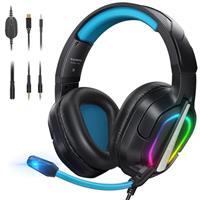 Krysenix PG2 Gaming Headset for PS4/PS5/PC/Xbox One, Ergonomic Design Over Ear with AI Stereo Microphone Sound, Computer Headset with 3.5mm Jack & RGB Light White/Green