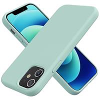 TAXXOE Silicone Case Compatible with iPhone 12 Case/12 pro case Soft Ultra Slim Protective Shockproof Liquid Silicone Phone Case,Anti-Scratch Microfiber Lining, 6.1",Cyan