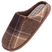 ONCAI Mens Slippers Memory Foam Slippers Slip On Warm Fluffy House Indoor/Outdoor Shoes With Anti-skid Sole