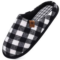 ONCAI Mens Slippers Memory Foam Slippers Slip On Warm Fluffy House Indoor/Outdoor Shoes With Anti-skid Sole