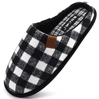 ONCAI Mens Slippers Memory Foam Slippers Slip On Warm Fluffy House Indoor/Outdoor Shoes With Anti-skid Sole