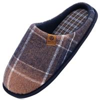 ONCAI Mens Slippers Memory Foam Slippers Slip On Warm Fluffy House Indoor/Outdoor Shoes With Anti-skid Sole
